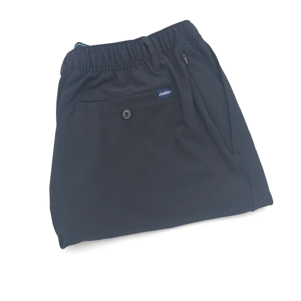 Chubbies Everywear Pants Men 36x30 Black Performance Tapered Chino Elastic Waist